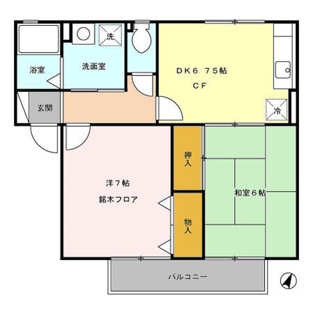 エスポワールリカＡの物件間取画像